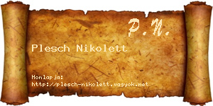 Plesch Nikolett névjegykártya